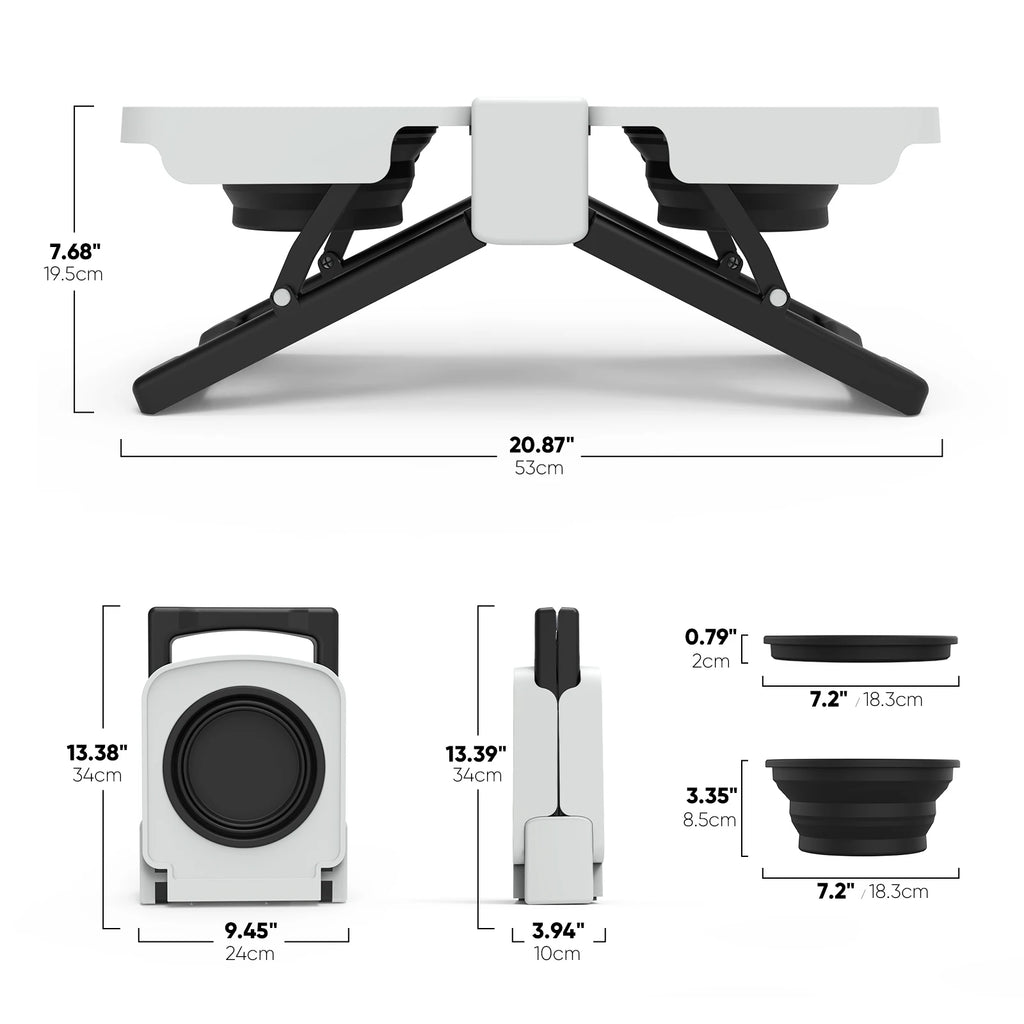 Elevated Travel Dog Bowl Set™ | Collapsible Double Food & Water Feeder