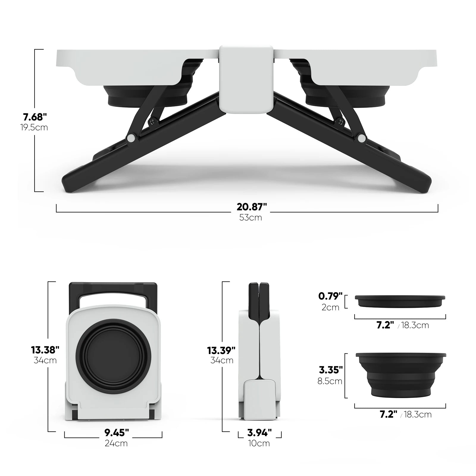 Elevated Travel Dog Bowl Set™ | Collapsible Double Food & Water Feeder
