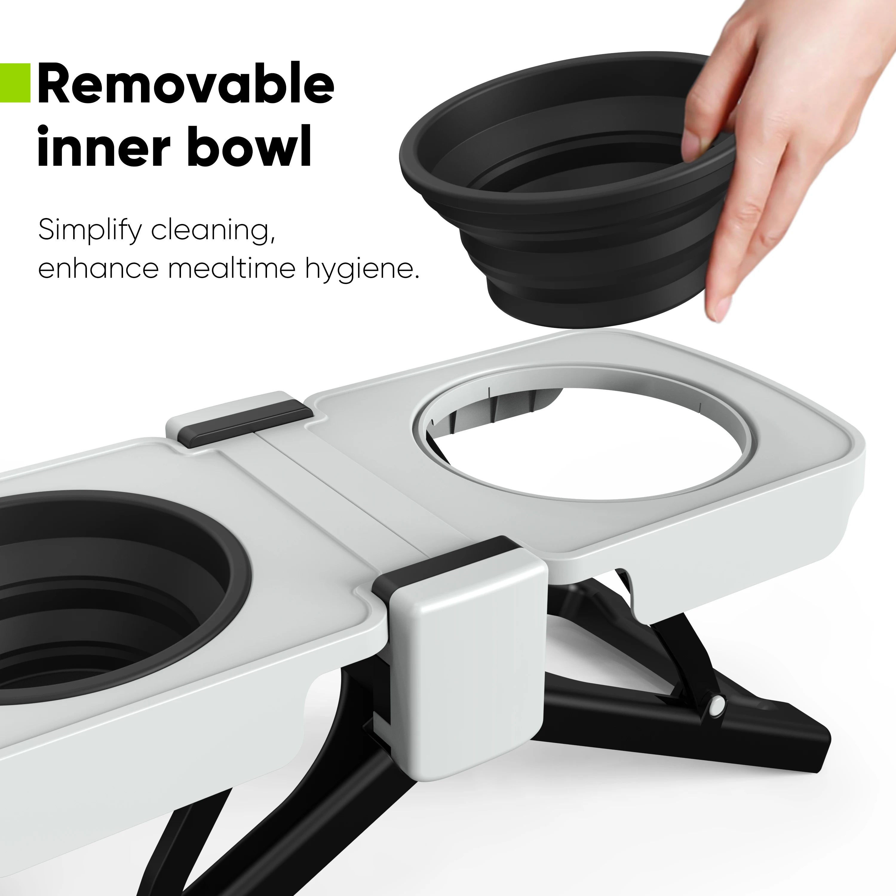 Elevated Travel Dog Bowl Set™ | Collapsible Double Food & Water Feeder